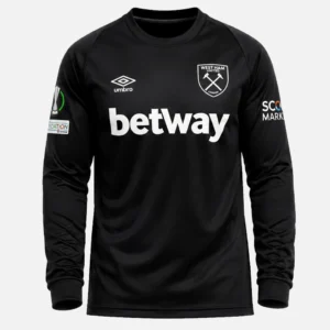 West Ham United langærmet udebanetrøje fra sæsonen 2023/24 med Luis Paquetás navn og nummer